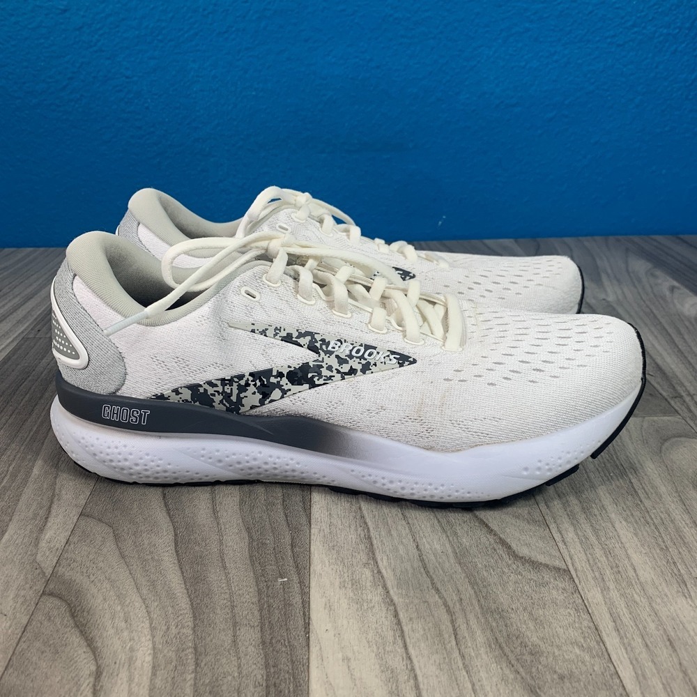 Brooks Ghost 16 Running Shoes, White Oyster Lava Women's 10 B 1204071B147